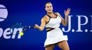 Aryna Sabalenka hits a forehand at the US Open 2025 | Image Source: Getty